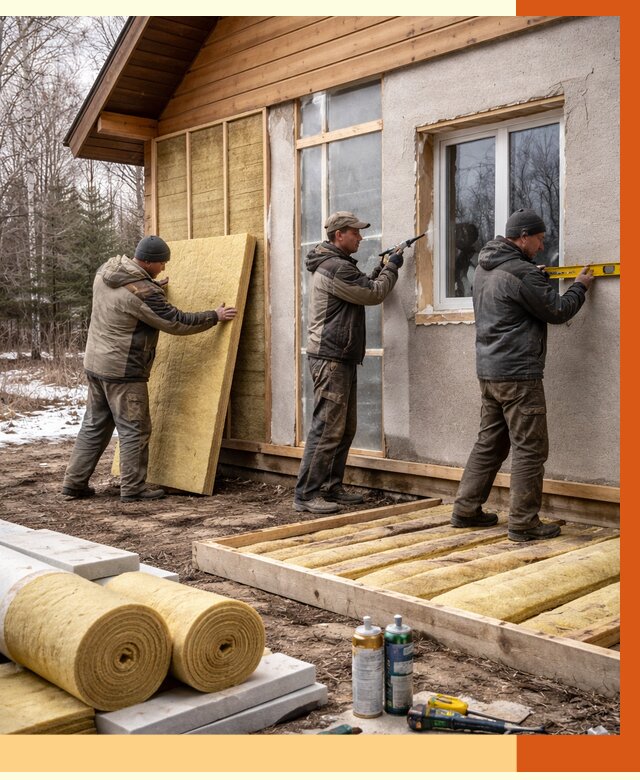 Утепление дачного дома в Медногорске от 4832 руб/м2 — недорого | ТепломастерМдн
